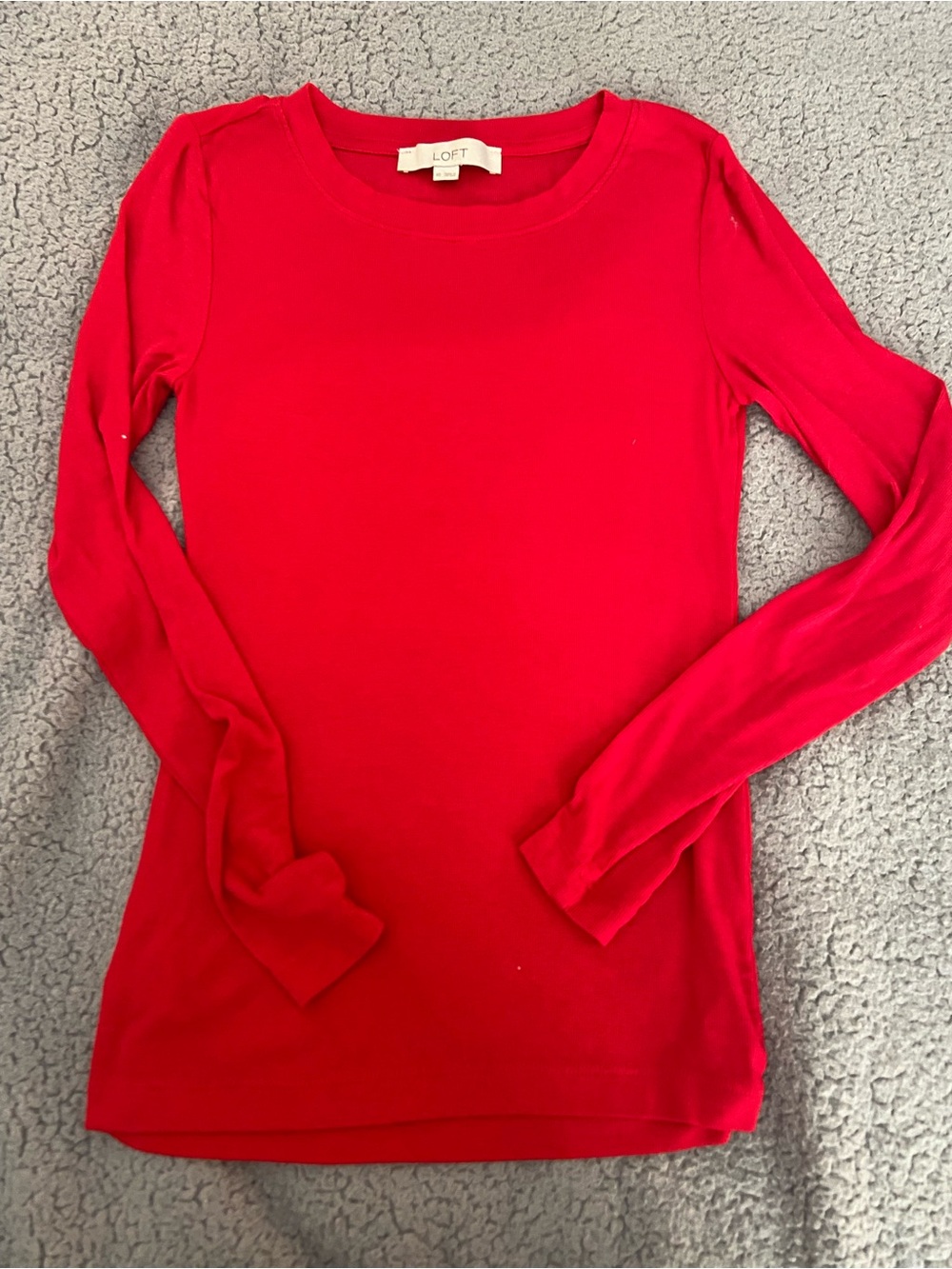 LOFT LONG SLEEVE RED TEE SIZE XS